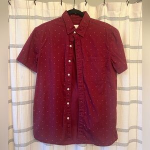American Eagle Outfitters Maroon Button-Down Shirt